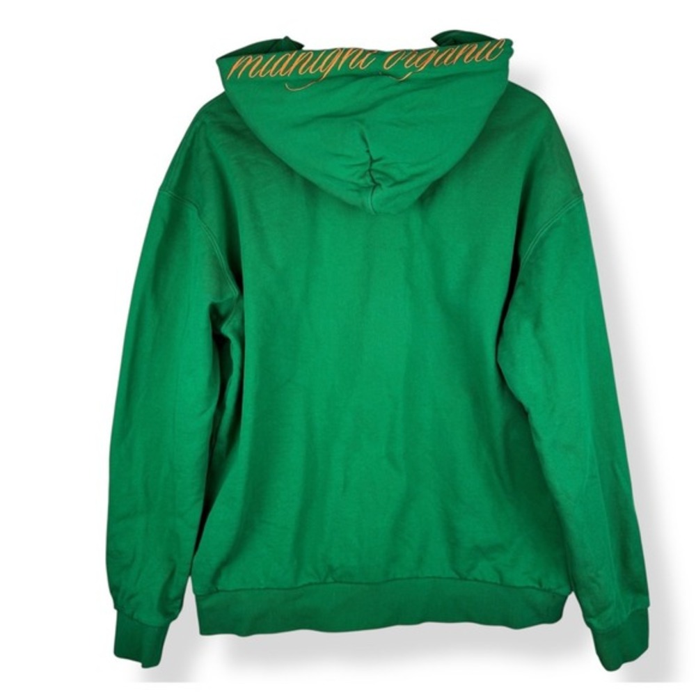 Larry June Midnight Organic Hoodie Mens Size Large Green Embroidered‎ Sweatshirt